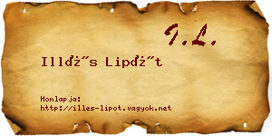 Illés Lipót névjegykártya